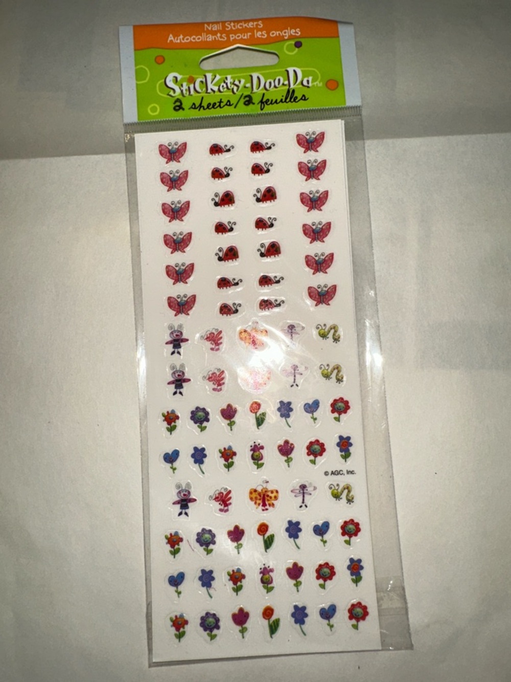 74 Stickety-Doo-Da Nail Fingernail Stickers - Butterflies, bugs and flowers
